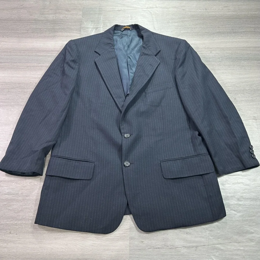 Kuppenheimer Blazer Mens 42R Navy Pinstripe 2 Button‎ Vented Suit Jacket